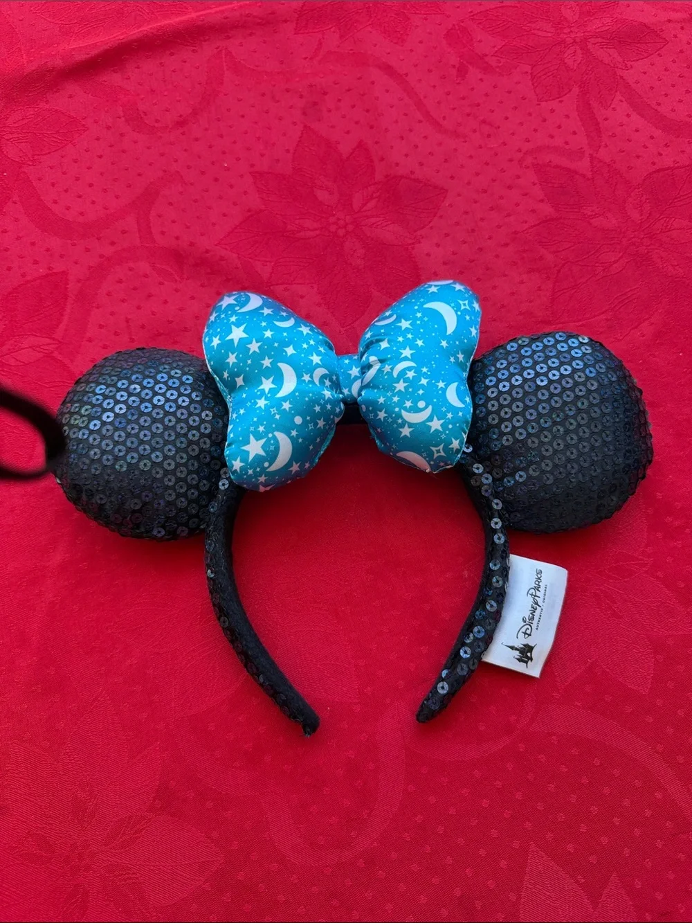 Disneyland parks  micky head blue beaded  Minnie Mouse ears headband
